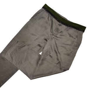 Haider Ackermann Shiny Crop Pants Women Size 34 x 25 Gray Chic Event Office Trip